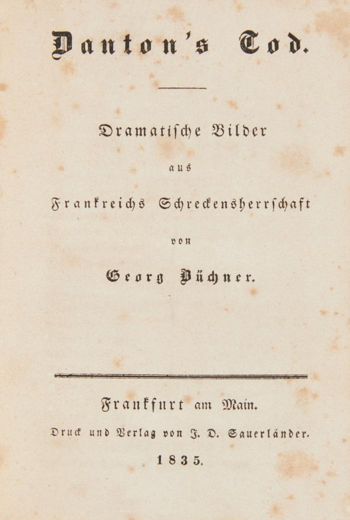 Danton's Tod. Dramatische Bilder aus Frankreichs Schreckensherrschaft.