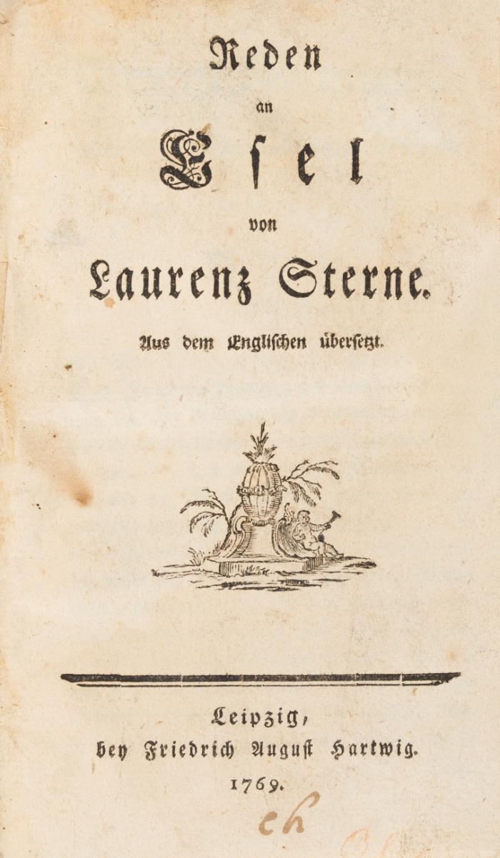 Reden an Esel von Laurenz Sterne. Aus dem Englischen übersetzt.