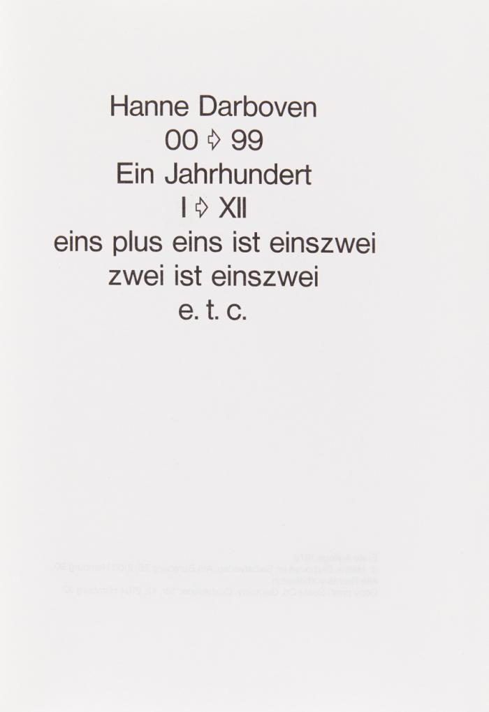 00 - 99 Ein Jahrhundert I - XII eins plus eins ist einszwei zwei ist einszwei e.t.c.