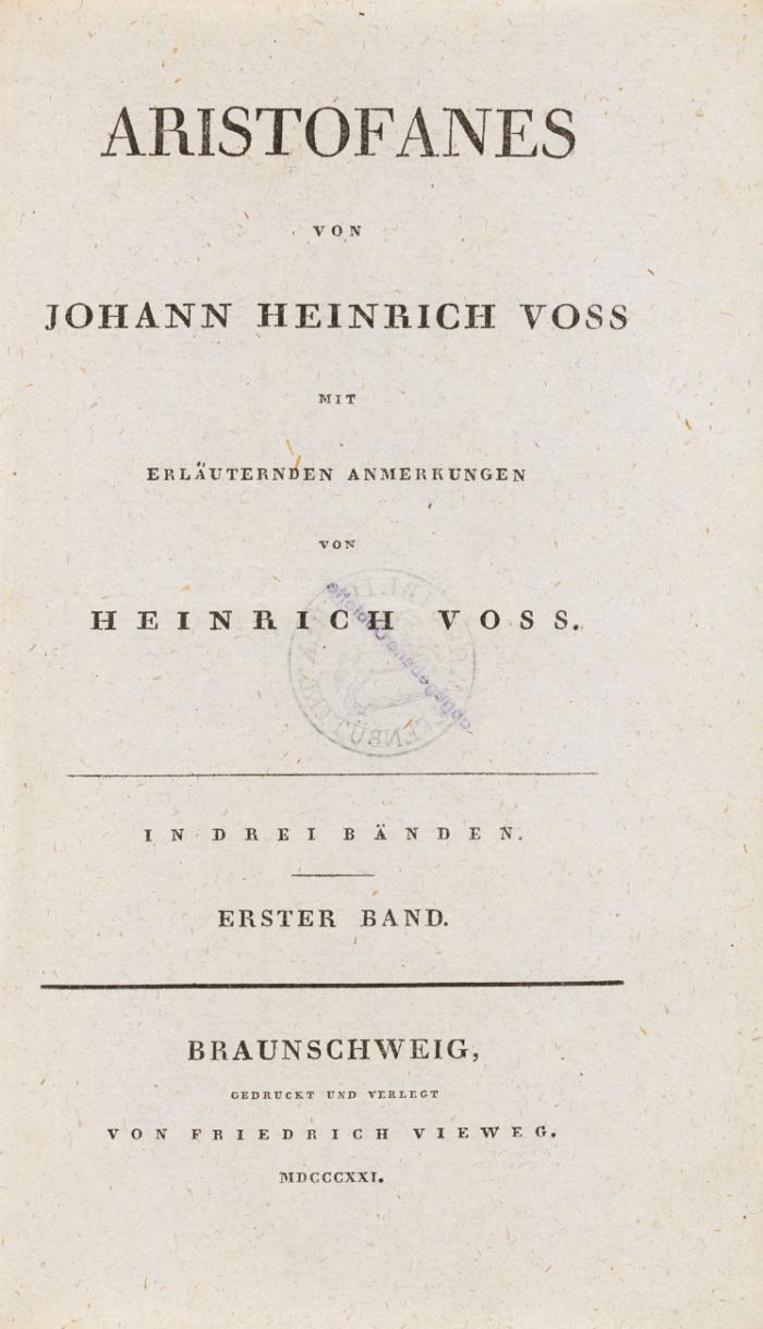 Aristofanes. Mit erläuternden anmerkungen. 3 Bde.