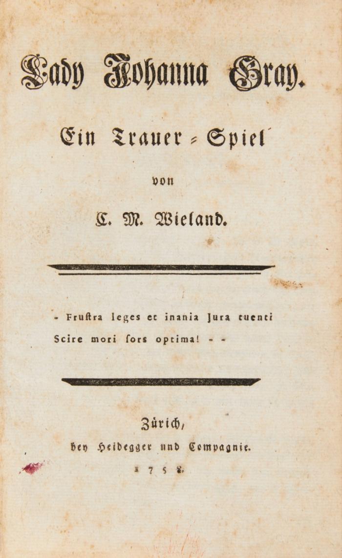 Lady Johanna Gray. Ein Trauerspiel.