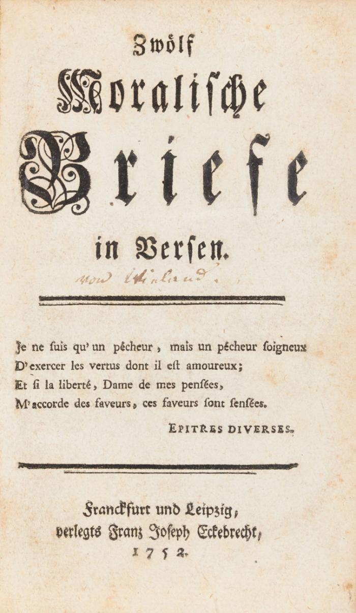 Zwölf moralische Briefe in Versen.