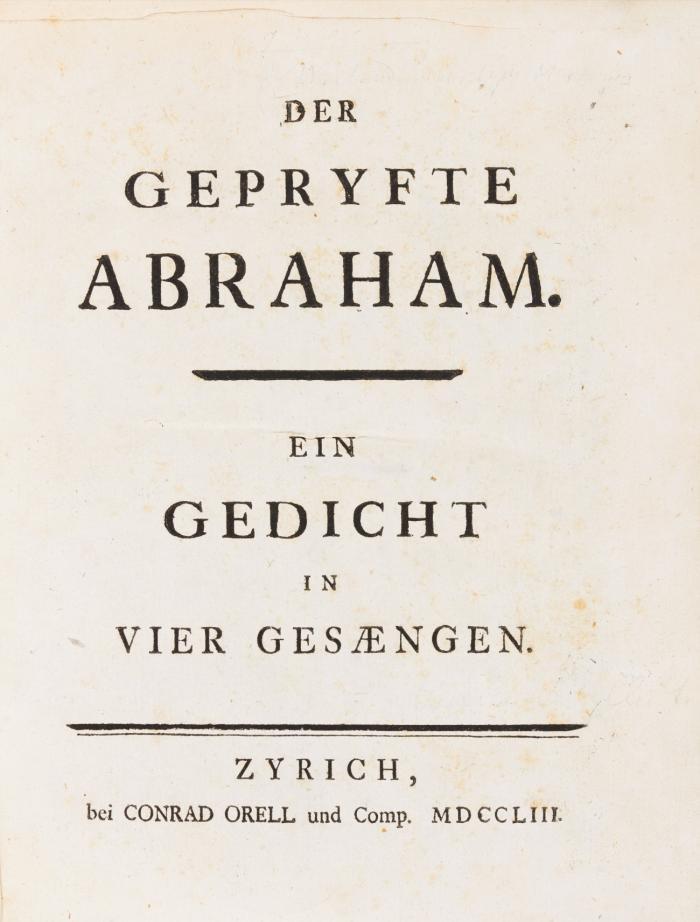Der geprüfte Abraham + 1 angeb. Werk. Dazu: ders., Hymnen.