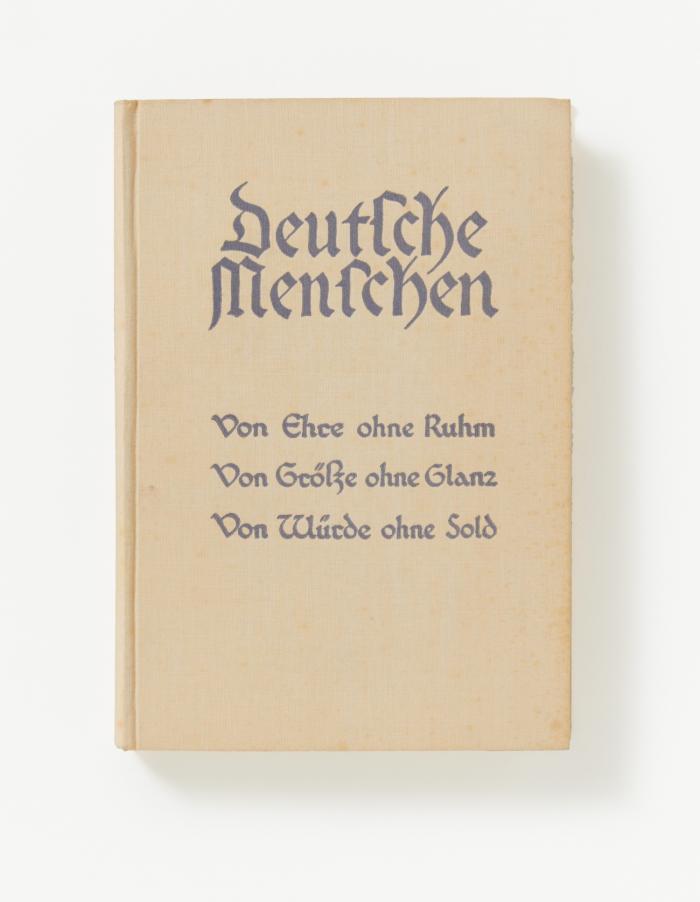 Deutsche Menschen. Eine Folge von Briefen. Auswahl und Einleitungen von Detlef Holz (d.i.: W. Benjamin).