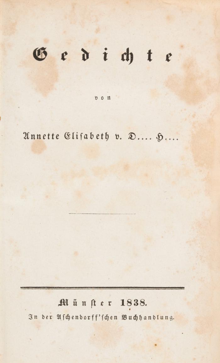 Gedichte von Annette Elisabeth v. D.... H....