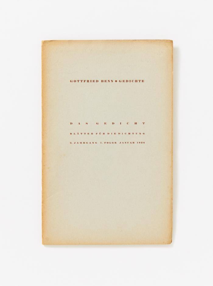 Gedichte. (In:) Das Gedicht. Blätter für die Dichtung. (Hrsg. Heinr. Ellermann). 2. Jg., 7. Folge, Januar 1936.