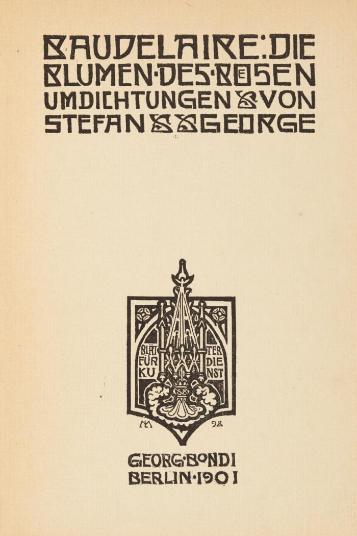 Die Blumen des Bösen. Umdichtungen von Stefan George.