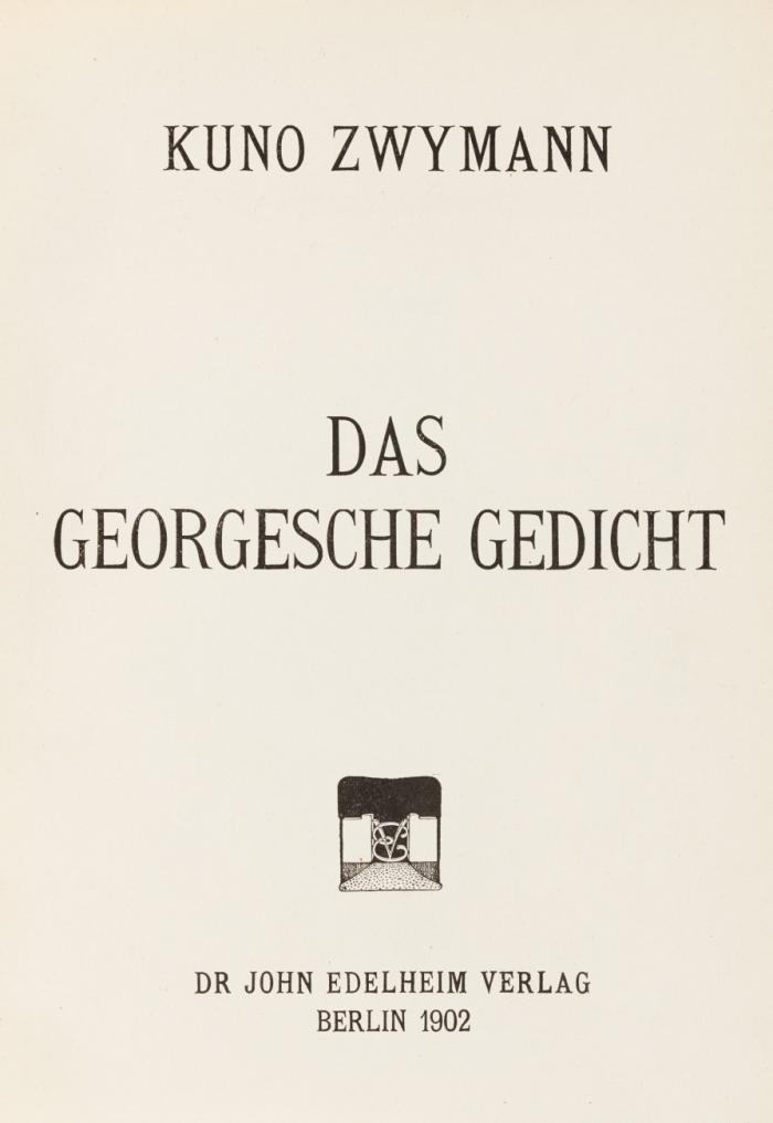 Das Georgesche Gedicht.