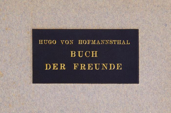 Buch der Freunde.