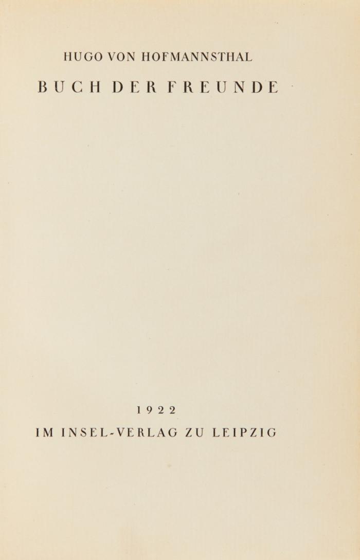 Buch der Freunde.