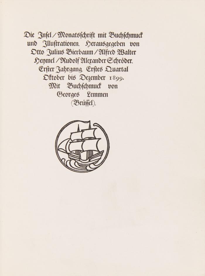 Die Insel. Monatsschrift mit Buchschmuck und Illustrationen. 10 Bde. und 5 Hefte. Jge. I-III (alles). Dazu: III. Jg. Hefte 1-3, 5 und 11/12.