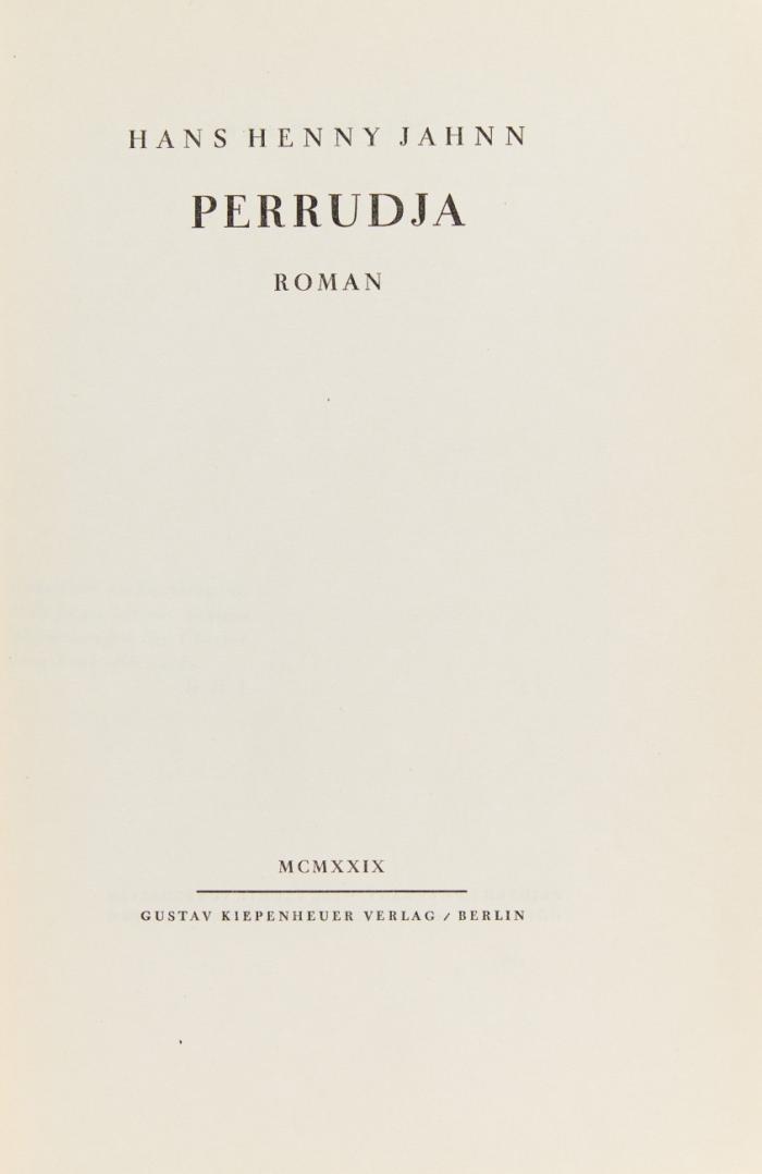 Perrudja. Roman. 2 Bde.