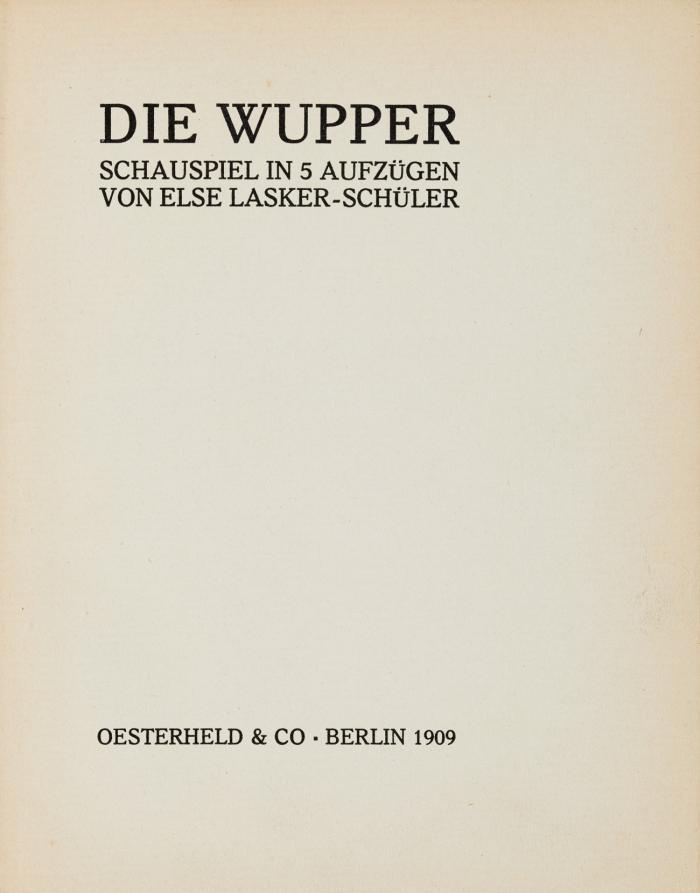 Die Wupper. Schauspiel in 5 Aufzügen.