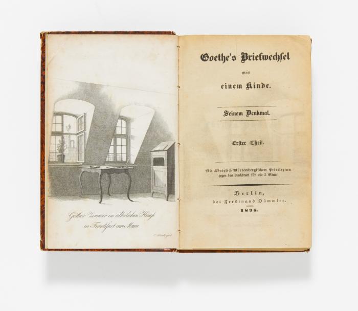 Goethe's Briefwechsel mit einem Kinde. Seinem Denkmal. / Tagebuch. 3 Bde.