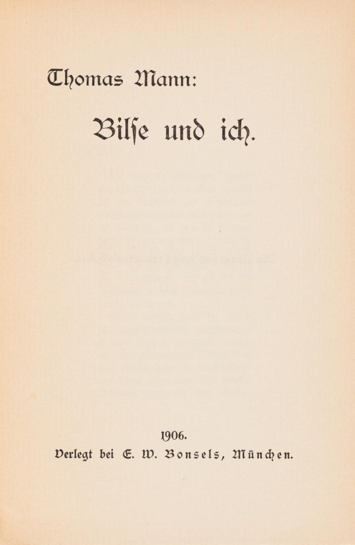 Bilse und ich.