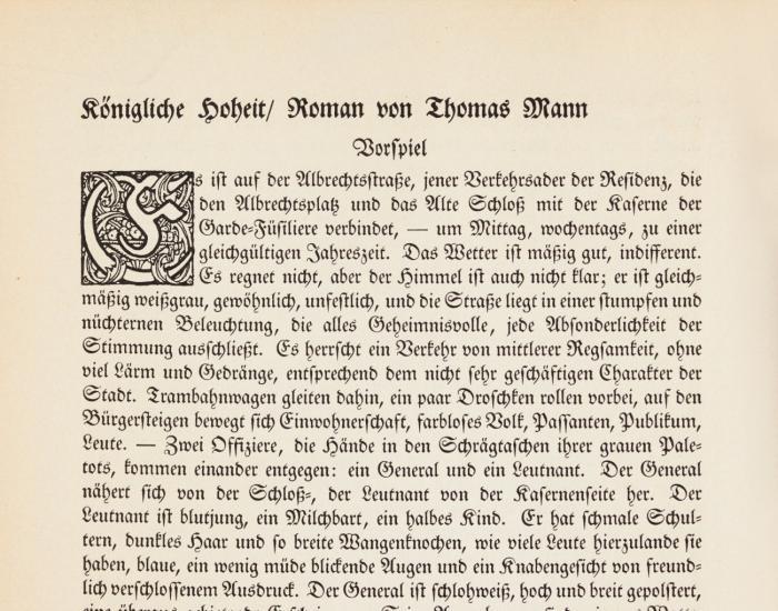 Königliche Hoheit. In: Die neue Rundschau. Jg. 20.