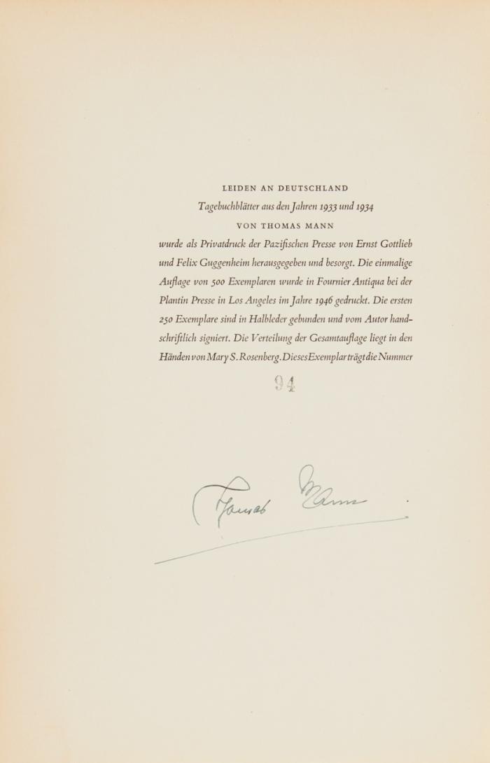 Leiden an Deutschland. Tagebuchblätter aus den Jahren 1933 und 1934.