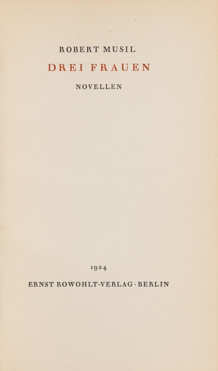 Drei Frauen. Novellen.