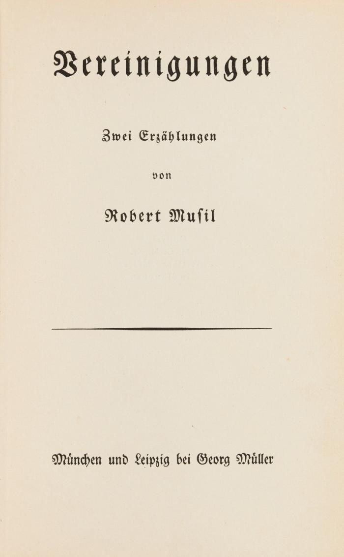 Vereinigungen. Zwei Erzählungen.