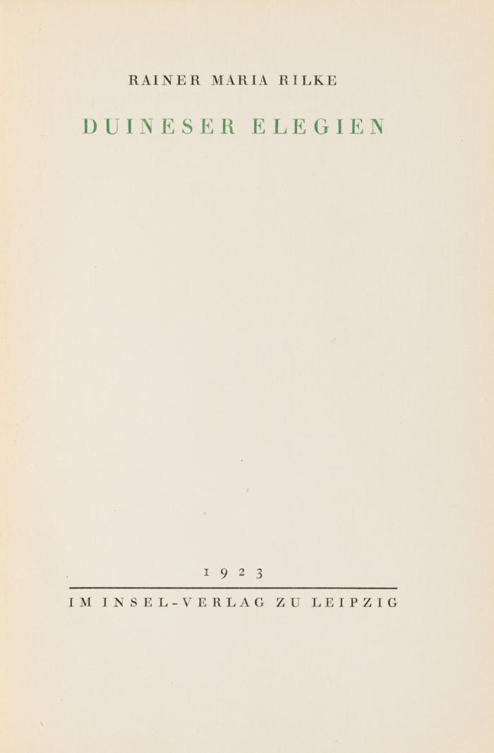 Duineser Elegien.