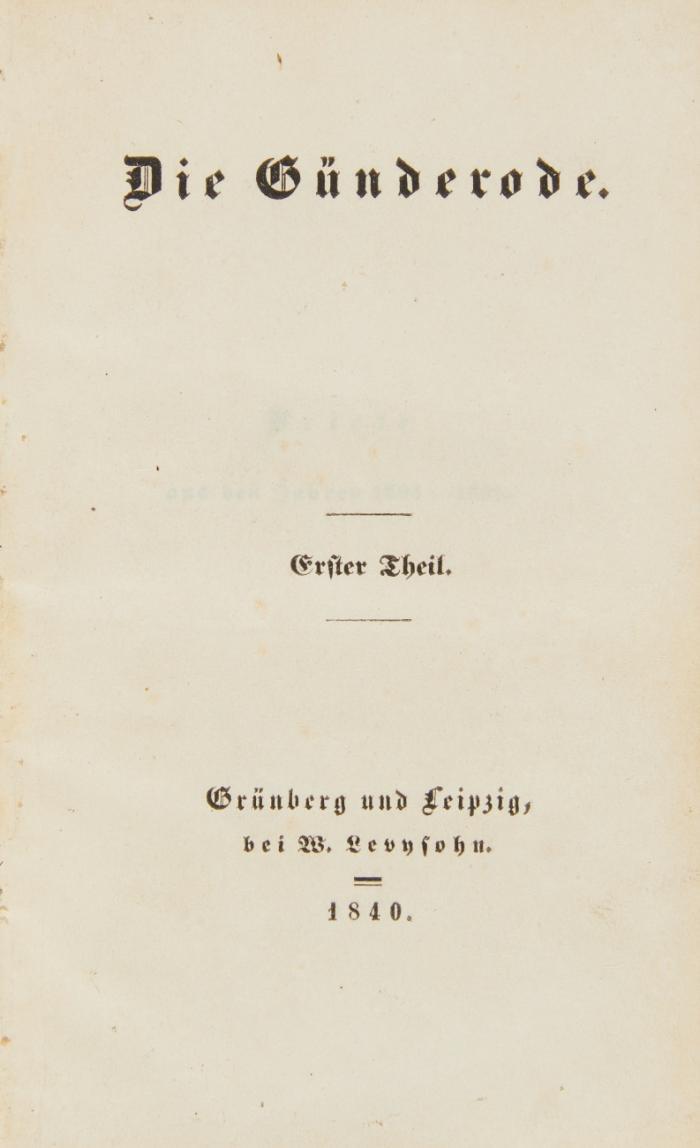 Die Günderode. 2 Bde.