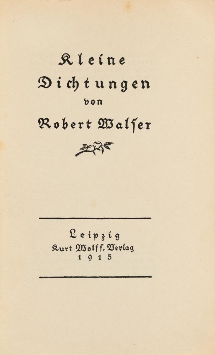 Kleine Dichtungen.
