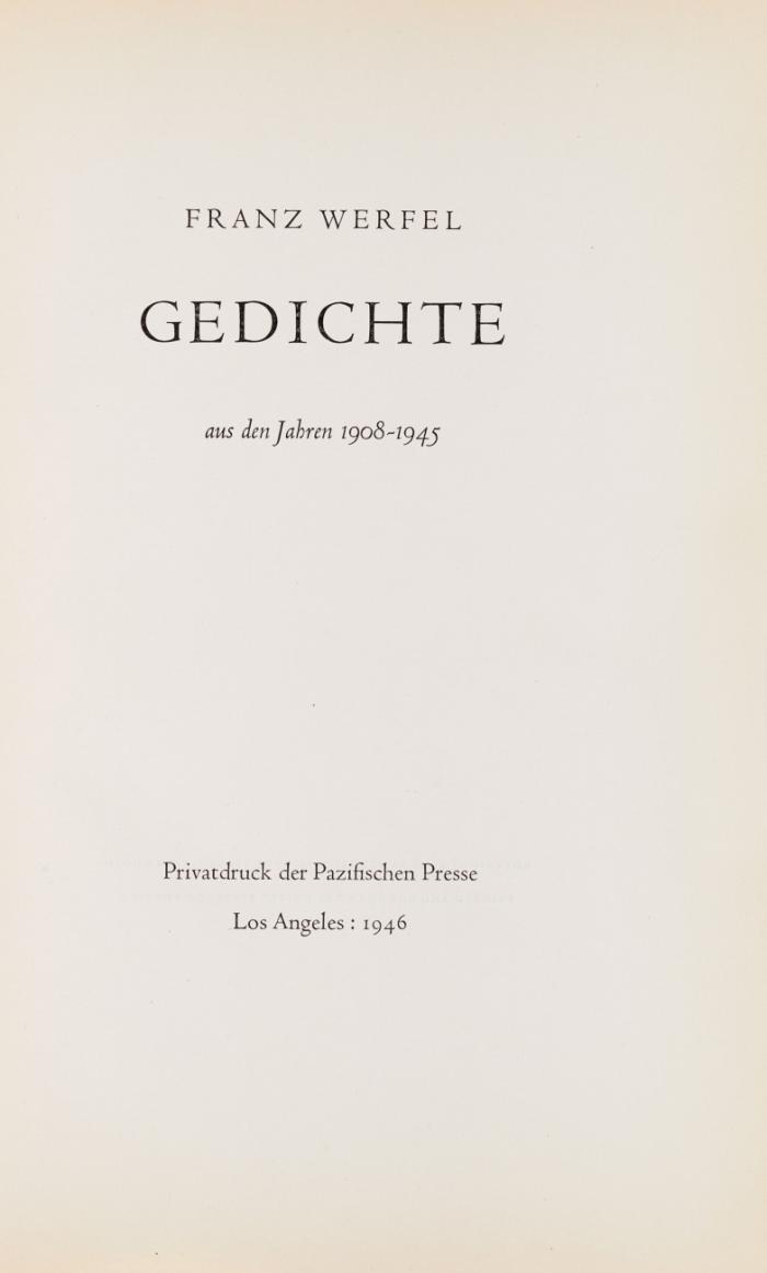 Gedichte aus den Jahren 1908-1945.