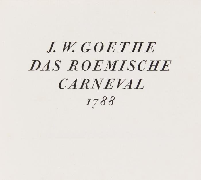 Das Roemische Carneval 1788.