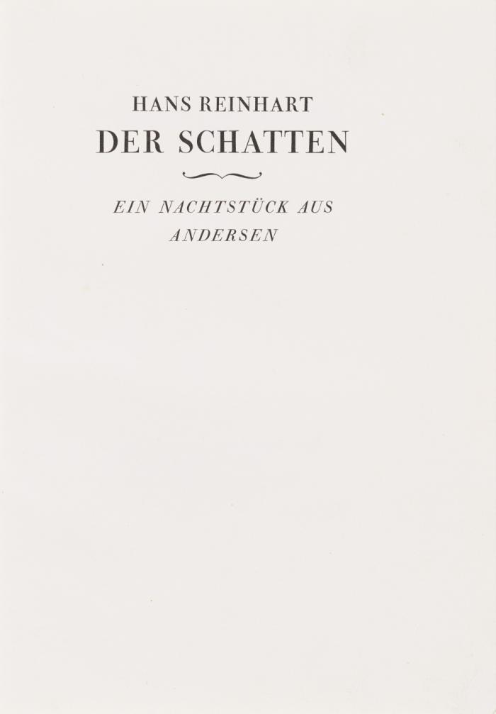 Der Schatten. Ein Nachtstück aus Andersen.