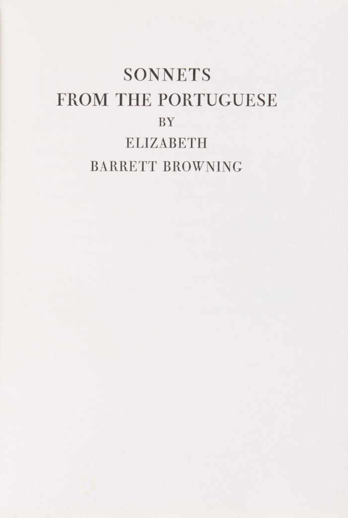 Sonnets from the Portuguese.