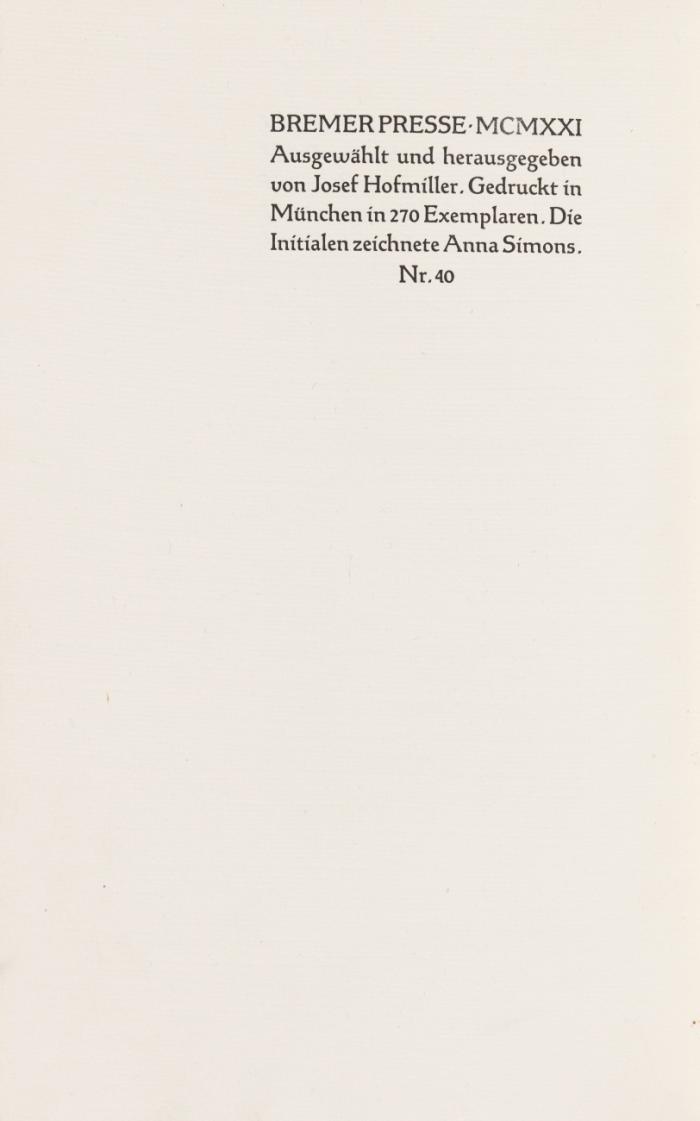 Chansons d'Amour. (Chansons populaires de France, Ausgewählt und hrsg. von Josef Hofmiller).
