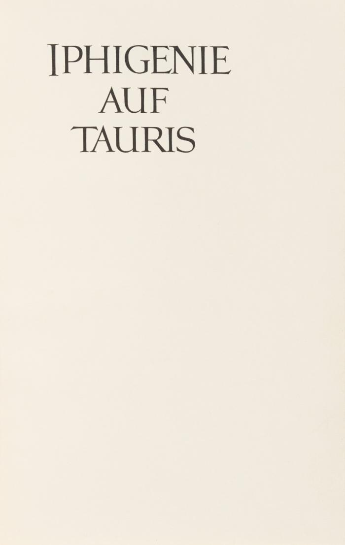 Iphigenie auf Tauris. Durchsicht des Textes von Max Hecker.