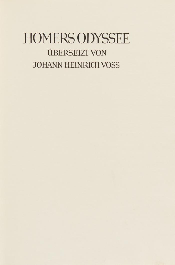 Odyssee. Übersetzt von Johann Heinrich Voss.