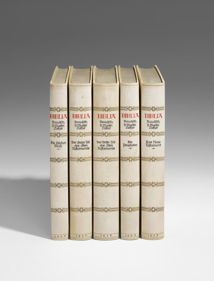 Bremer Presse. - Biblia Deudsch. 5 Bände. 1926-28. Ex. 76/365.