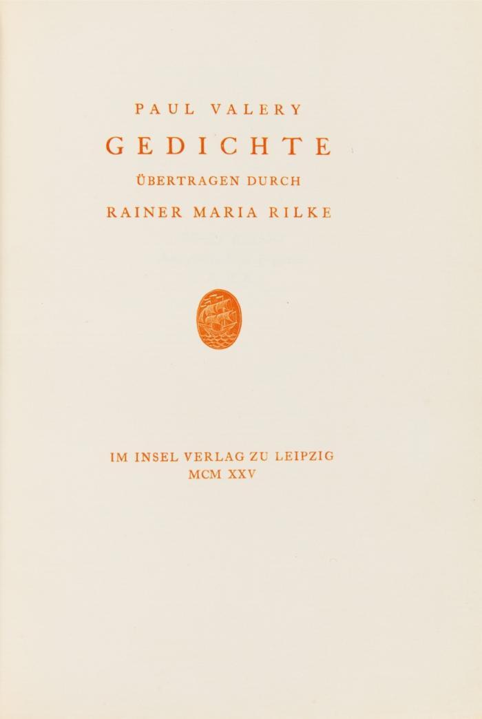 Gedichte. Übertragen durch Rainer Maria Rilke.