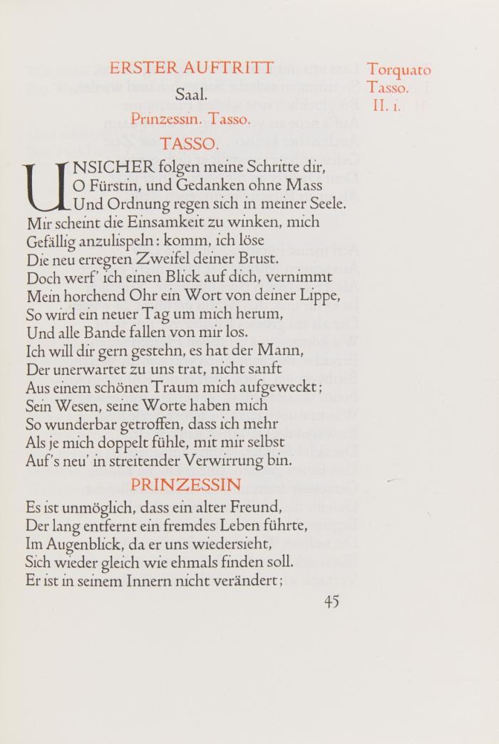 Torquato Tasso. Ein Schauspiel.