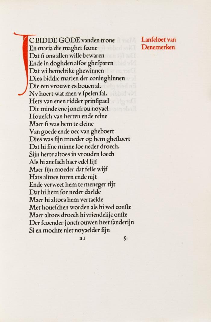 Een abel spel van Lanseloet van Denemerken hoe hi wert minnende eene joncfrou die met sijnder moeder diende.