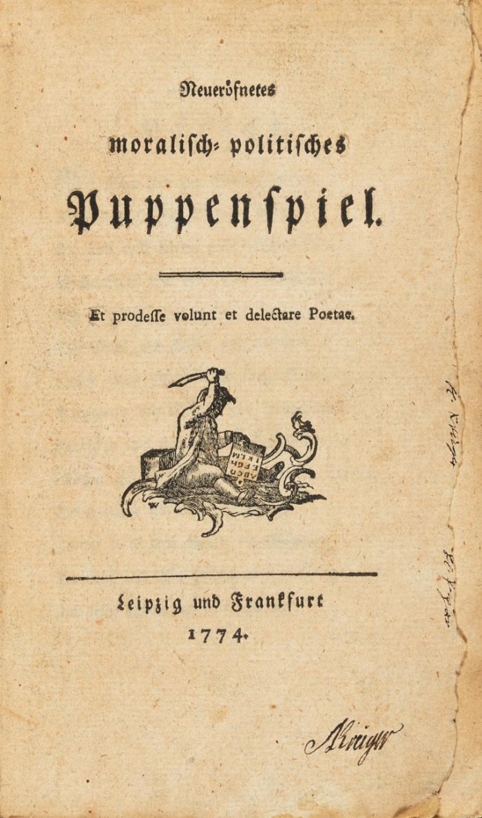 Neueröfnetes moralisch-politisches Puppenspiel.