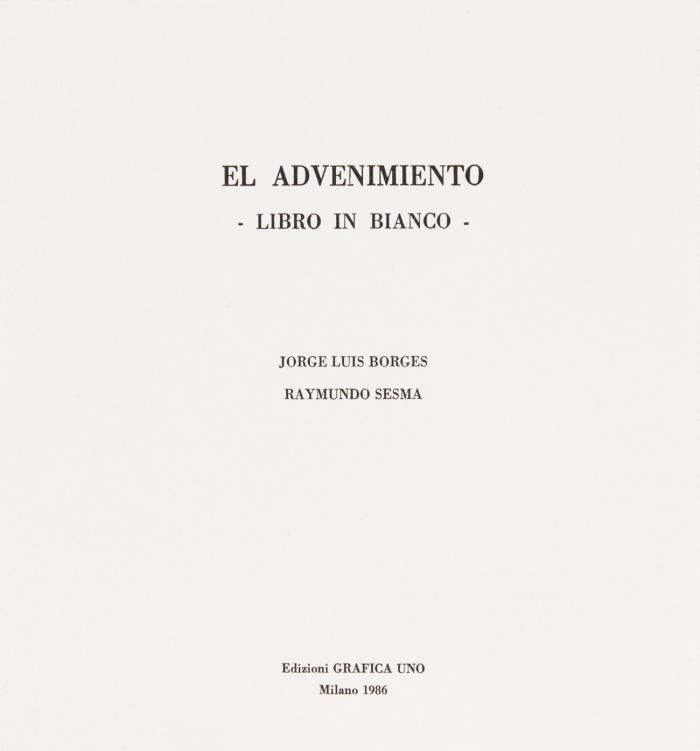 El advenimiento. - Libro in bianco -