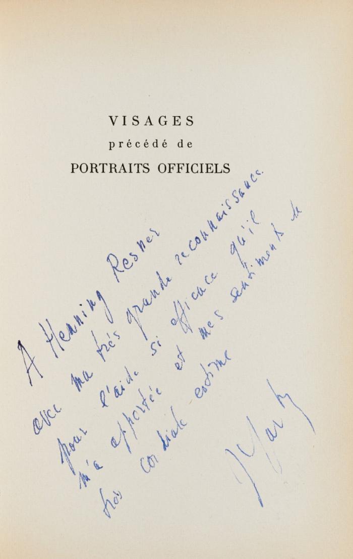 Visages précédé de Portraits Officiels.