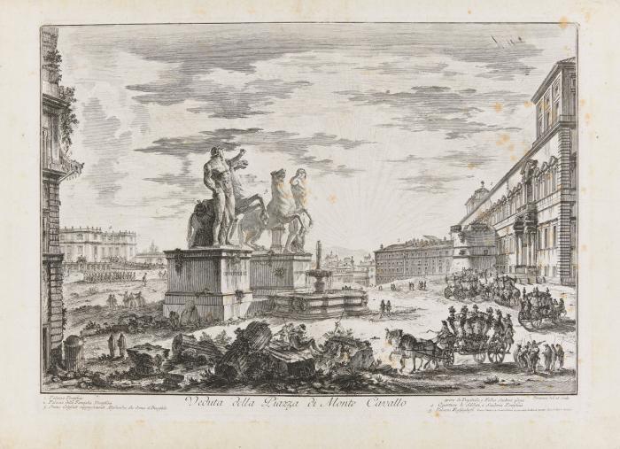 Veduta della Piazza di Monte Cavallo (Die Piazza del Quirinale mit Blick auf den Dioskurenbrunnen).