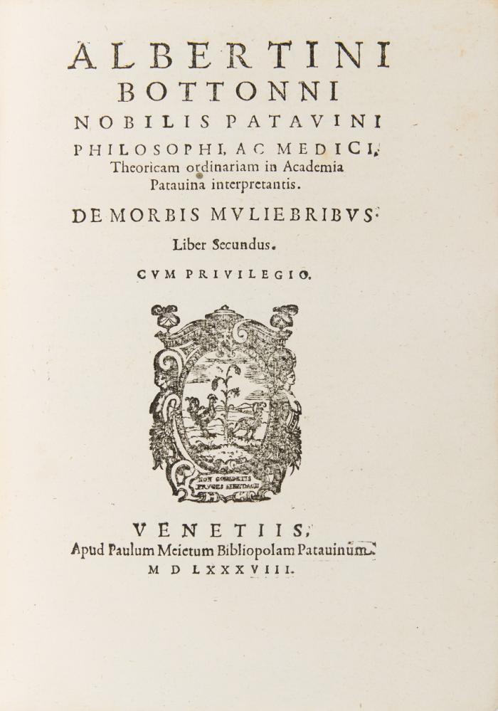 De morbis mvliebribvs. Libri tres. Secunda editio. 2 in 1 Bd.