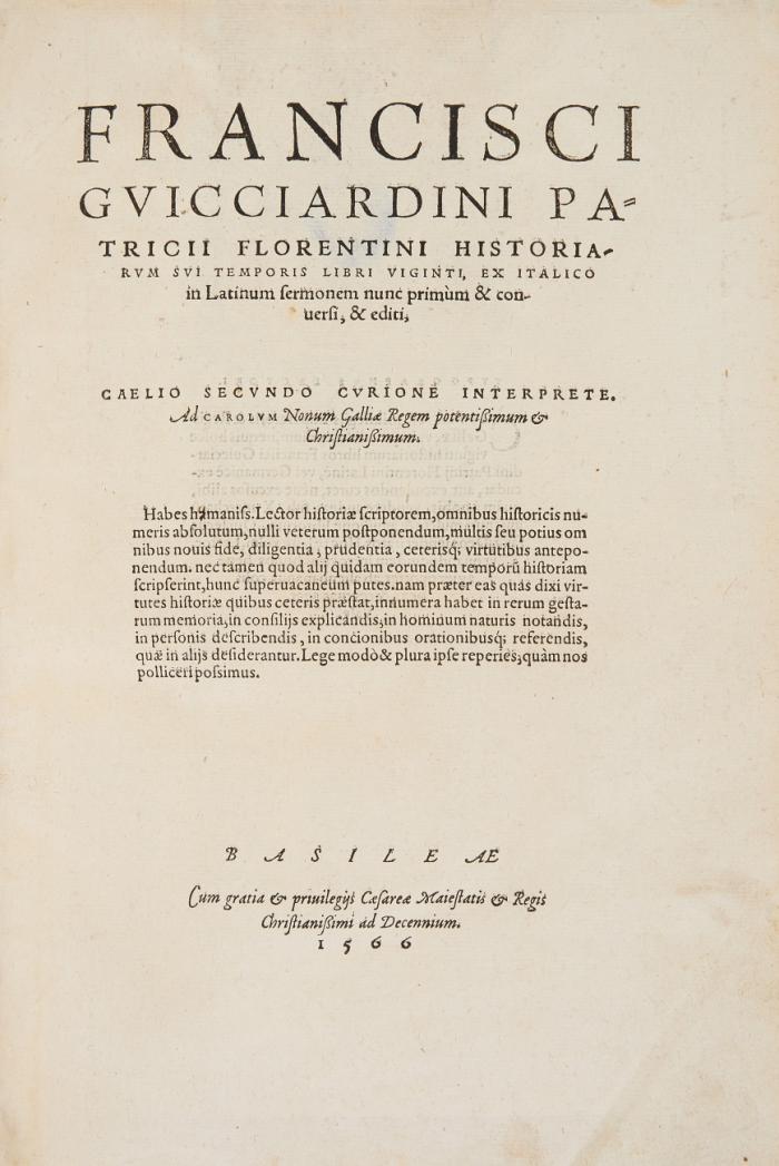 Historiarvm svi temporis libri viginti, ex italico. + 2 angebundene Werke.