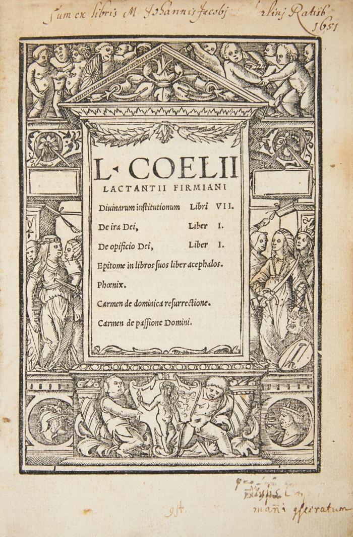 Iuinarum institutionum libri VII. De ira Dei, liber I. De opificio Dei, liber I. (etc.)