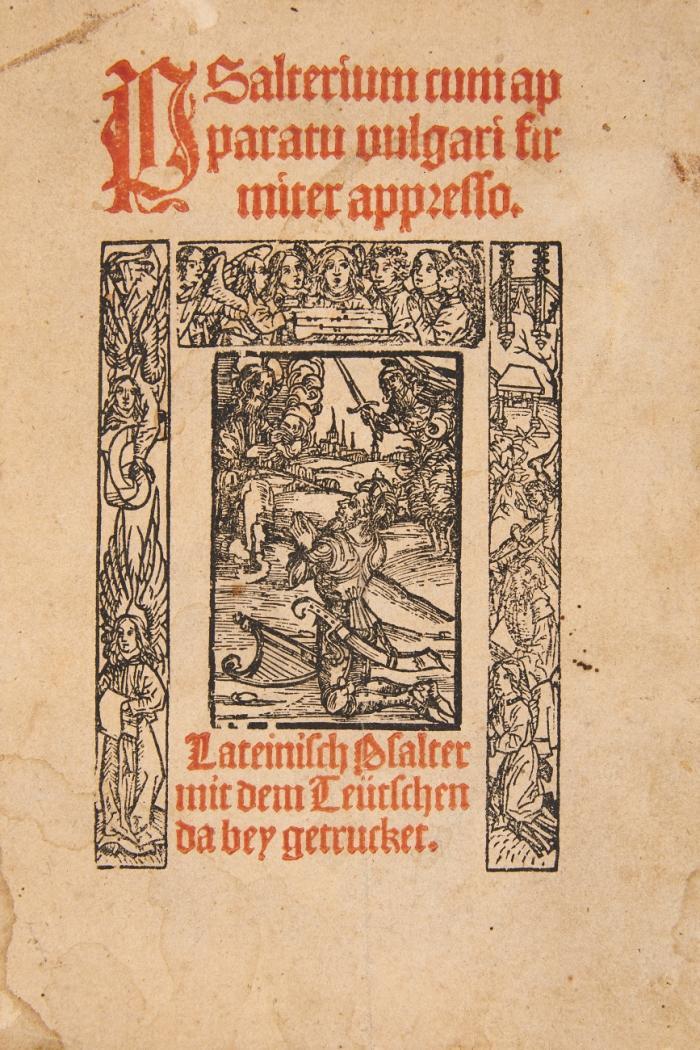 PSalterium cum apparatu vulgari firmiter appresso. Lateinisch Psalter mit dem Teütschen da bey getrucket.