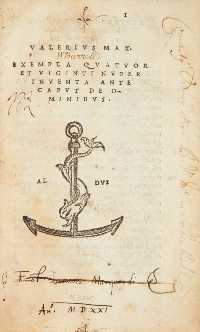 Exempla qvatvor et viginti nvper inventa ante capvt de omnibvs. [=Dictorum et factorum memorabilium libri novem].