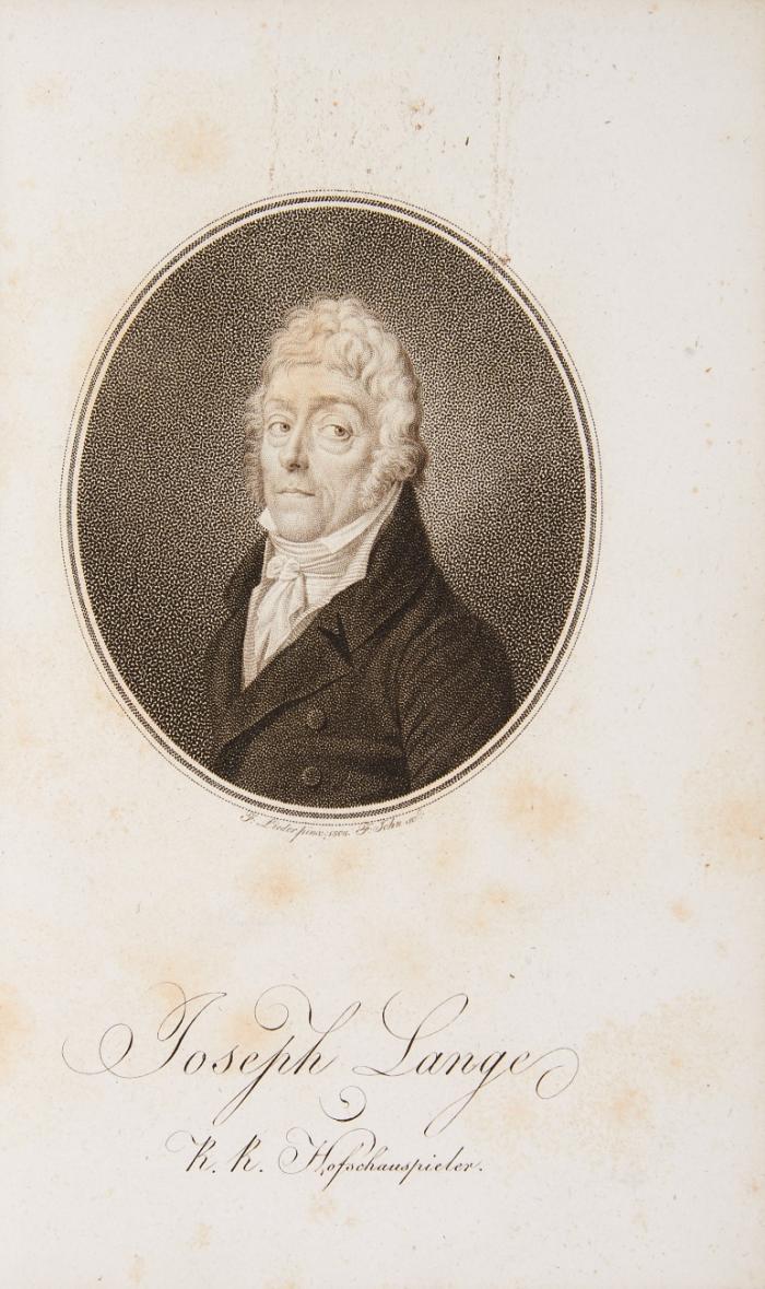 Biographie des Joseph Lange K. K. Hofschauspielers.