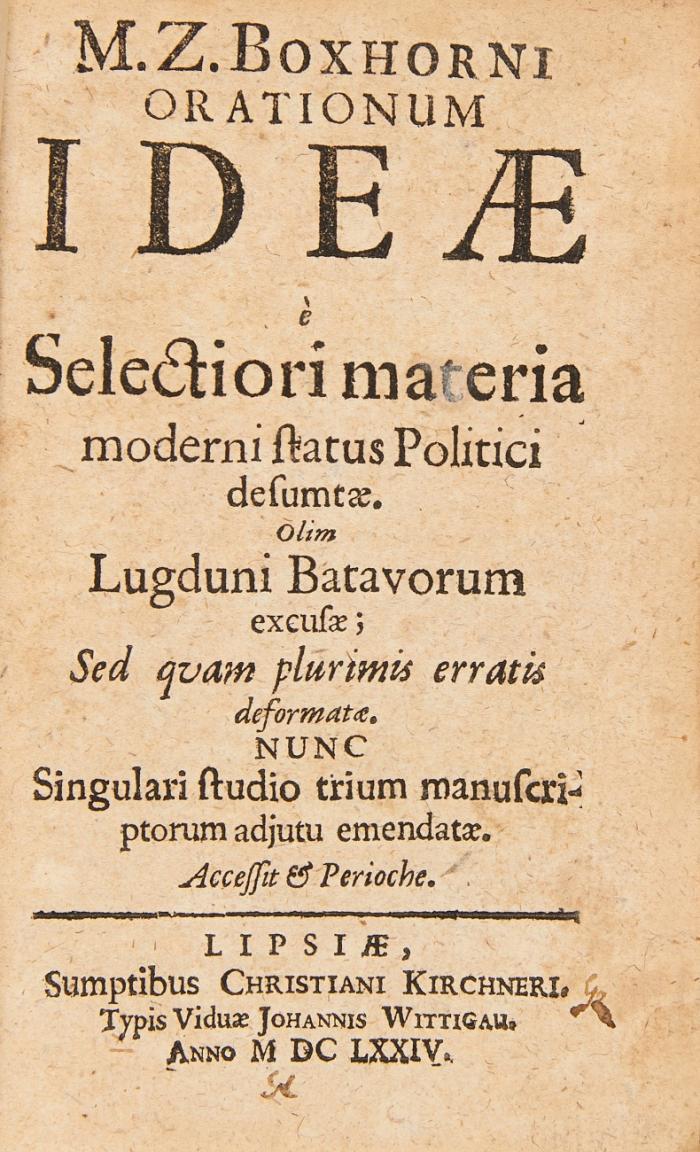 Orator Extemporaneus, Sive Artis Oratoriae Breviarium Bipartitum. + beigebundenes Werk.