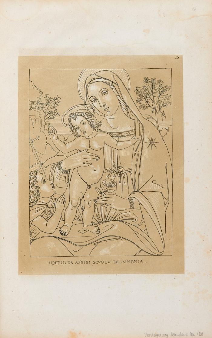 Trostspiegel in den Widerwärtigkeiten des Lebens. Dreissig Marienbilder zur laurentanischen Litanie nach Gemälden italienischer Meister des XIV.-XVI. Jahrhunderts aus der Privatsammlung des Conservators des städtischen Museums zu Cöln, J. A. Ramboux.