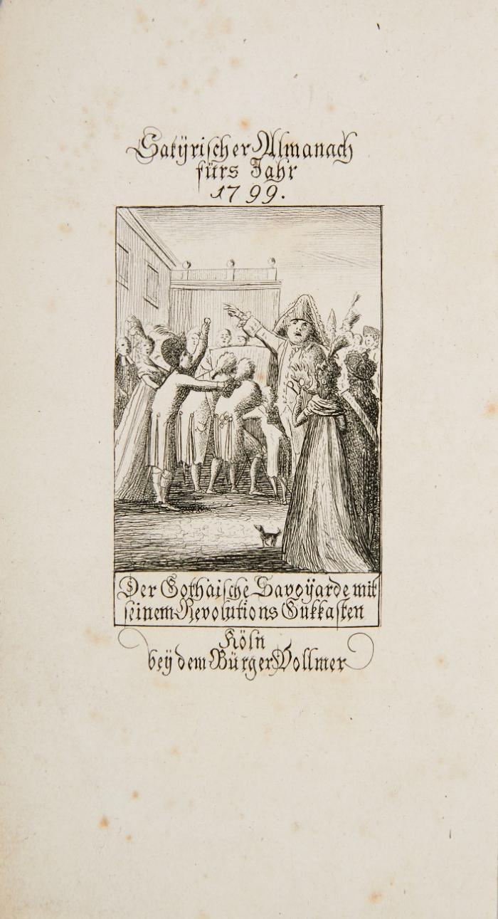 Satirische Blätter. Zweyter Theil. (Vortitel:) Satirischer Almanach Aufs Jahr 1799.